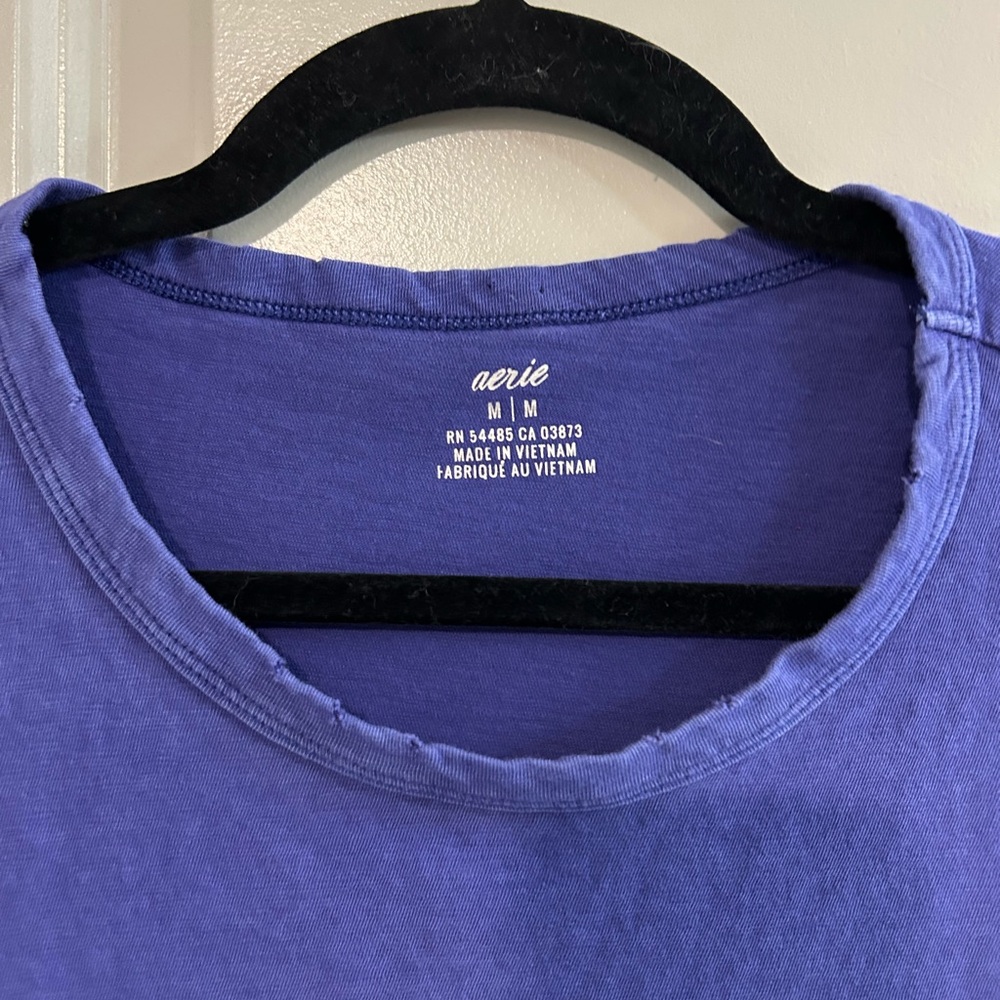 Aerie Purple Short Sleeve Drawstring Tee - Picture 2 of 3